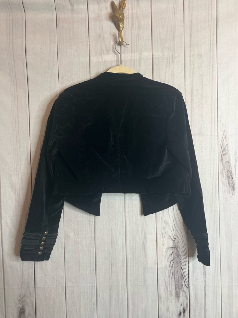 torrid Black Velvet Military Cropped Blazer - Picture 4 of 4